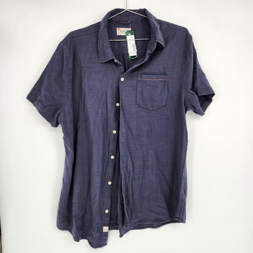 Marine Layer Men's Navy Large Classic Stretch Selvage Shirt NWT $118